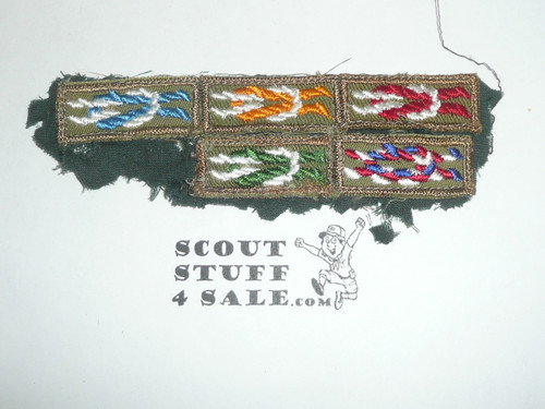 5 Knots on Khaki, includes Silver Buffalo Antelope beaver & Eagle Scout, 1947-1983, used