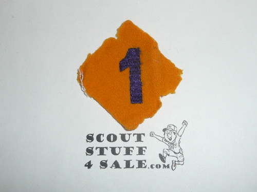 Old Felt Cub Scout Felt Diamond Unit Number 1 Patch, mothing