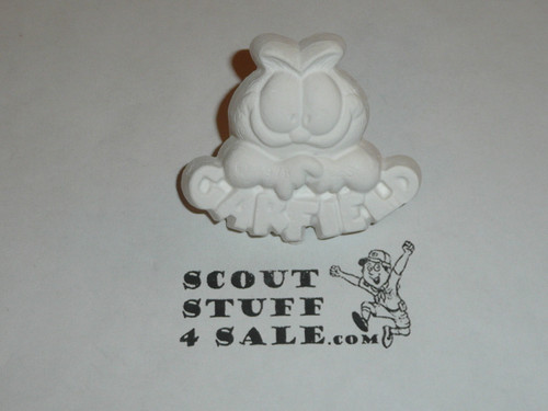 Garfield with Name Plaster Neckerchief Slide, unpainted, Great for Cub or Boy Scout Project