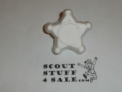 Sheriff Badge Plaster Neckerchief Slide, unpainted, Great for Cub or Boy Scout Project