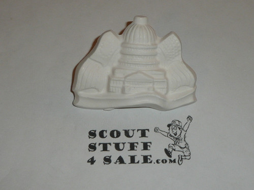 Capital Building Plaster Neckerchief Slide, unpainted, Great for Cub or Boy Scout Project