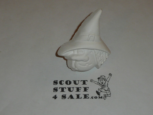 Witch Plaster Neckerchief Slide, unpainted, Great for Cub or Boy Scout Project