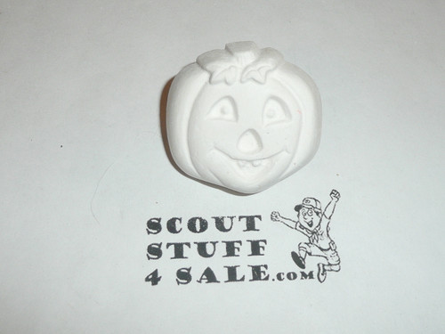 Happy Halloween Pumpkin Neckerchief Slide, unpainted, Great for Cub or Boy Scout Project