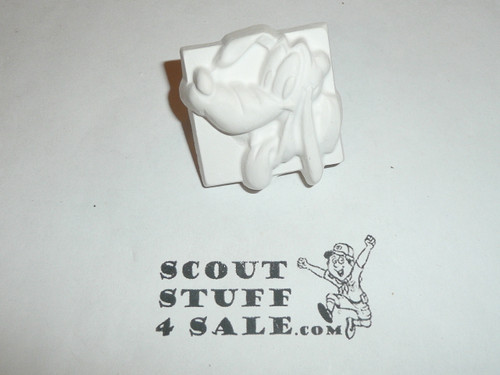 Pluto Plaster Neckerchief Slide, unpainted, Great for Cub or Boy Scout Project