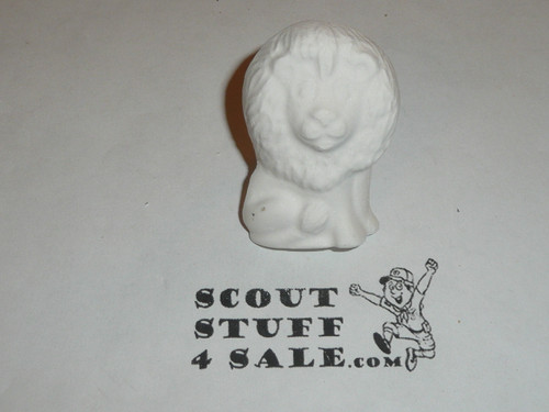 Lion Plaster Neckerchief Slide, unpainted, Great for Cub or Boy Scout Project