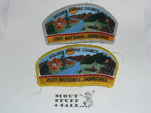 2001 National Jamboree JSP -Golden Empire Council, 2 different, sewn