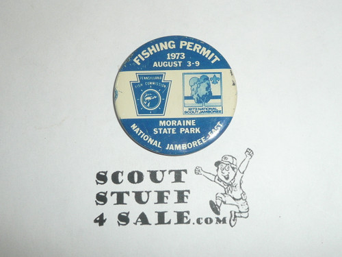 1973 National Jamboree Fishing Permit Button