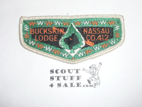 Order of the Arrow Lodge #412 Buckskin s2 Flap Patch, sewn