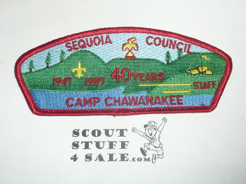 Sequoia Council sa30 CSP - 1987 Camp Chawanakee 40th Anniversary STAFF