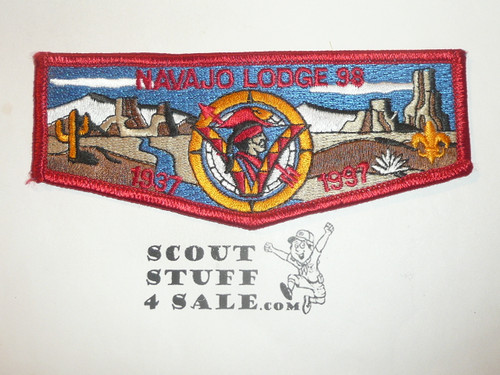 Order of the Arrow Lodge #98 Navajo s39 60th Anniversary Flap Patch