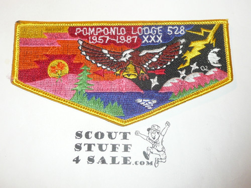 Order of the Arrow Lodge #528 Pomponio f13 30th Anniversary Flap Patch