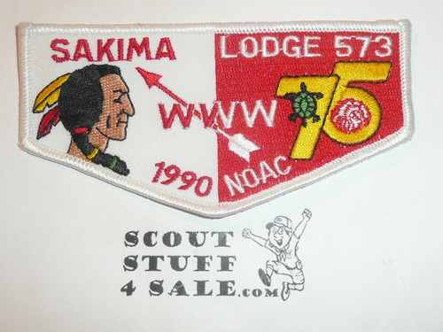 Order of the Arrow Lodge #573 Sakima f7 1990 NOAC Flap Patch