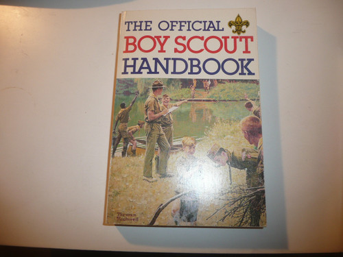 1986 Boy Scout Handbook, Ninth Edition, Tenth Printing, Signed by William Hillcourt aka Green Bar Bill, MINT condition, Last Norman Rockwell Cover