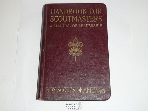 1934 Handbook For Scoutmasters, Second Edition, Seventeenth Printing, near MINT Condition, Maroon color cover