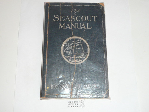 1937 The Sea Scout Manual, Fifth Edition, 4-37 Printing, cover cracking