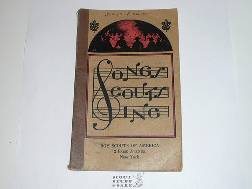 1937 Boy Scout Songbook, Songs Scouts Sing, 5-37 printing