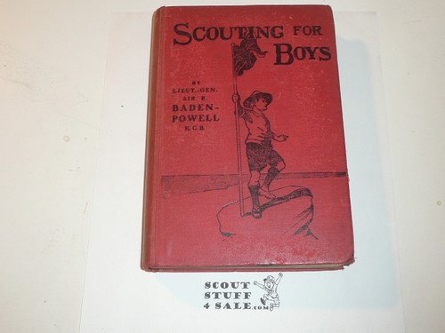 1916 Scouting for Boys, By Lieut.-Gen. Baden-Powell, Eighth edition, Third Printing, Hardbound, Very Good Condition