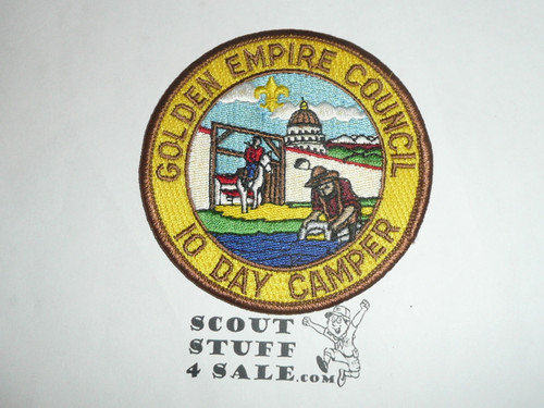 10 Day Camper Award Patch, Golden Empire Council
