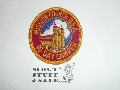 10 Day Camper Patch, Mission Council, sewn