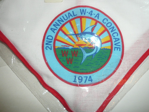 1974 Order of the Arrow Area W4A Conclave Neckerchief, error