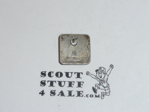 Eagle Scout Tie Tack Pin, 1970's STERLING Silver, Stange hallmark raised, square, new in box