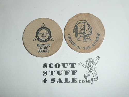 1993 Area W3 Order of the Arrow Conclave Wooden Nickel