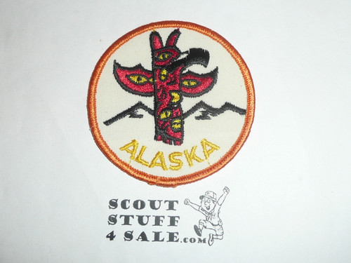 Vintage Alaska Travel Souvenir Round Patch