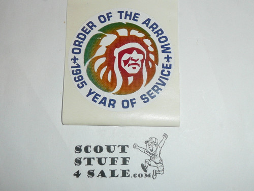 Order of the Arrow MGM Indian 1995 Year of Service Sticker