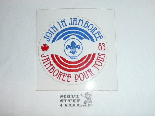 1983 World Jamboree Join in Jamboree Sticker, small