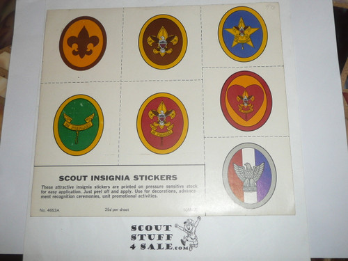 Boy Scout Insignia Stickers, 1973