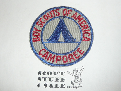 Camporee Patch, Generic BSA issue, grey twill, blue c/e bdr