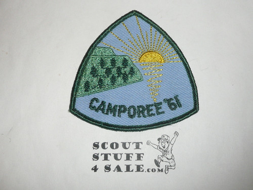 1961 Camporee Patch, Generic BSA issue, blue twill, green r/e bdr