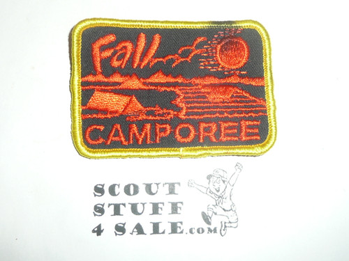 Fall Camporee Patch, Generic BSA issue, brown twill, yellow r/e bdr, small black spot at upper right