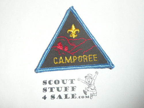 Camporee Patch, Generic BSA issue, brown twill, blue r/e bdr