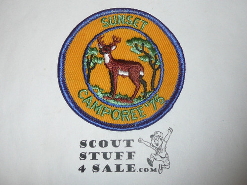 1975 Camporee Patch, Generic BSA issue, orange twill, blue r/e bdr