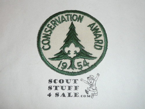 Conservation Award Patch, Generic BSA issue, white twill, green c/e, round