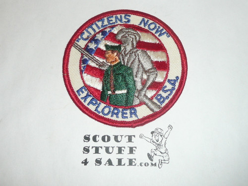 Citizens Now Explorer Conference Patch, Generic BSA issue, white twill, red r/e