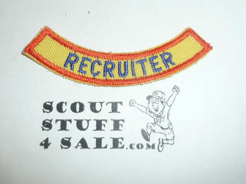 Recruiter Patch, yellow twill, orange c/e