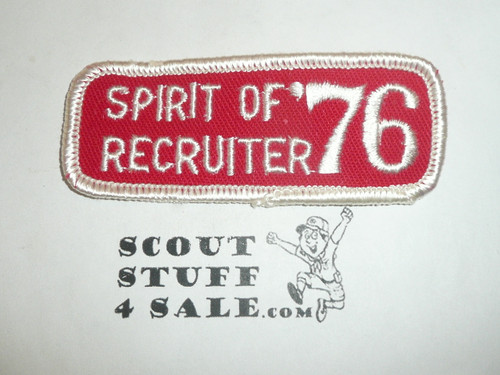 Recruiter Patch, 1976, Spirit of '76, red twill, wht r/e bdr