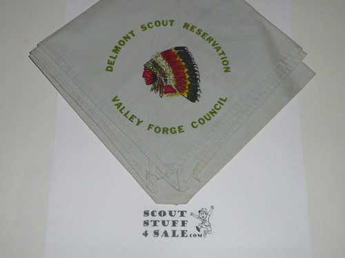 Delmont Scout Reservation Neckerchief with Indian Bonnet, Valley Forge Council