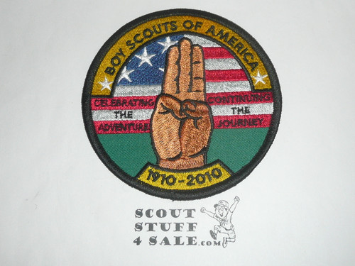 2010 100th Boy Scout Anniversary Commemorative Patch, Celebrating the Adventure Continuing the Journey