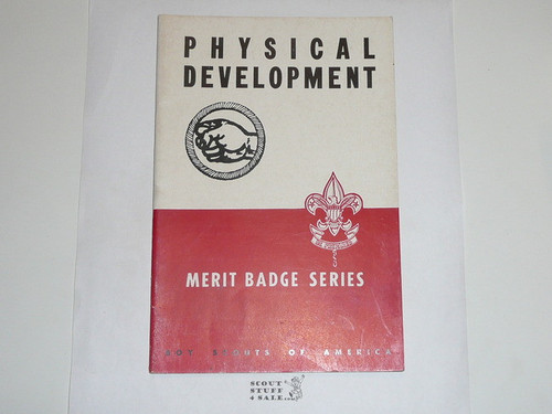 Physical Development Merit Badge Pamphlet, Type 5, Red/Wht Cover, 1-45 Printing