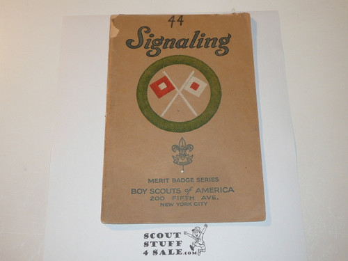 Signaling Merit Badge Pamphlet, Type 3, Tan Cover, 1925 Printing, cover separated