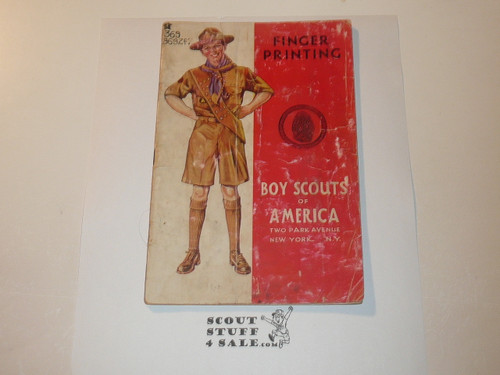 Fingerprinting Merit Badge Pamphlet, Type 4, Standing Scout Cover, 4-42 Printing