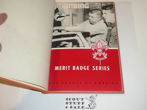 Plumbing Library Bound Merit Badge Pamphlet, Type 6, Full Picture, 10-65 Printing