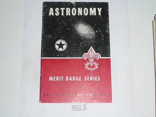 Astronomy Merit Badge Pamphlet, Type 6, Picture Top Red Bottom Cover, 11-60 Printing