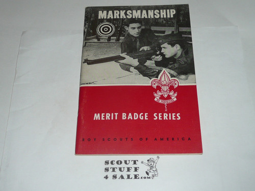 Marksmanship  Merit Badge Pamphlet, Type 6, Picture Top Red Bottom Cover, 2-61 Printing