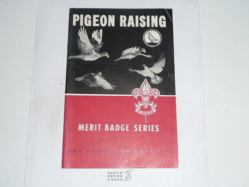 Pigeon Raising Merit Badge Pamphlet, Type 6, Picture Top Red Bottom Cover, 5-61 Printing