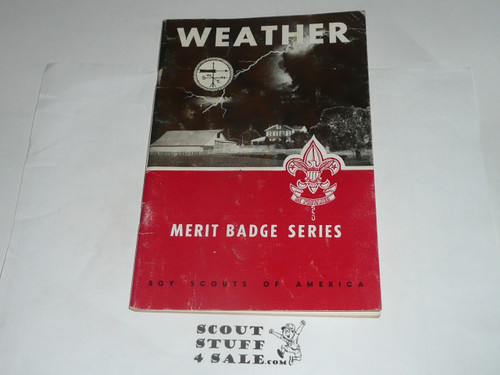 Weather Merit Badge Pamphlet, Type 6, Picture Top Red Bottom Cover, 7-60 Printing