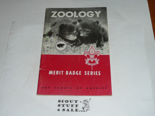 Zoology  Merit Badge Pamphlet, Type 6, Picture Top Red Bottom Cover, 9-55 Printing